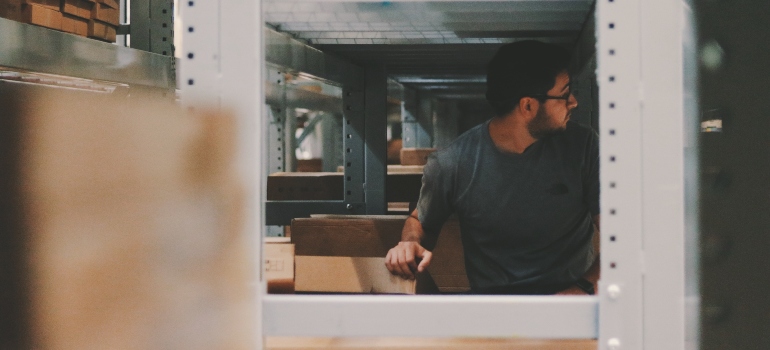 a man inside a storage