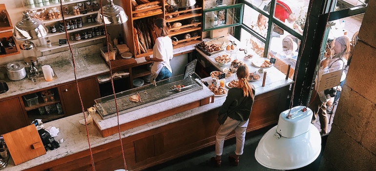 inside a coffee shop