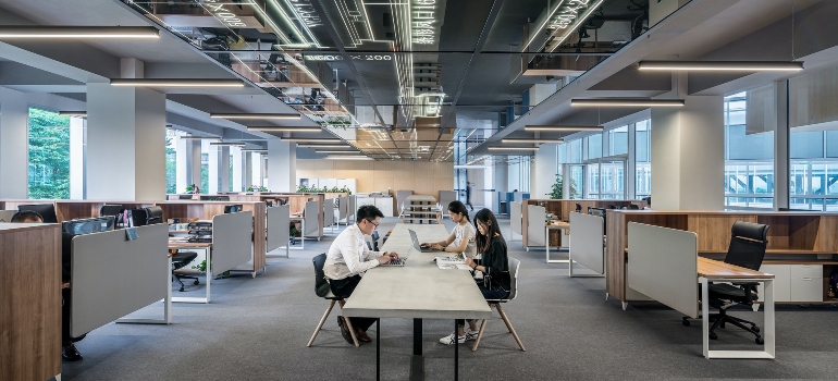 employees sitting in an office