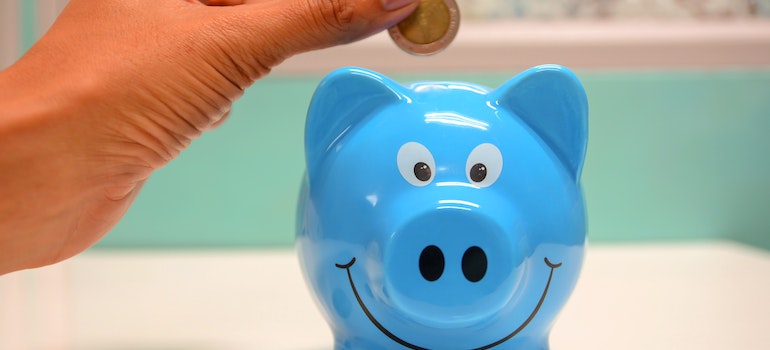 blue piggy bank