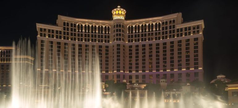 Christmas celebration in Las Vegas at Bellagio fountain 