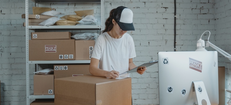 Picture of a woman making a list